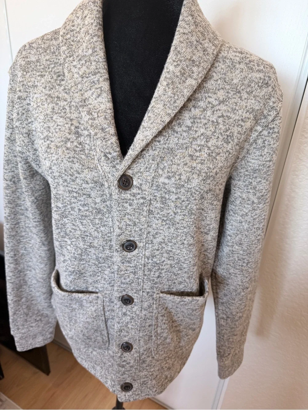 Old Navy Men's Shawl Collar Cardigan - Light Gray Marled